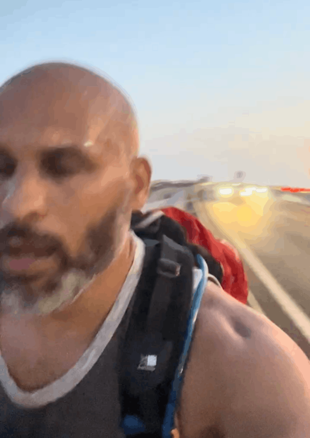 Kamel pendant un footing